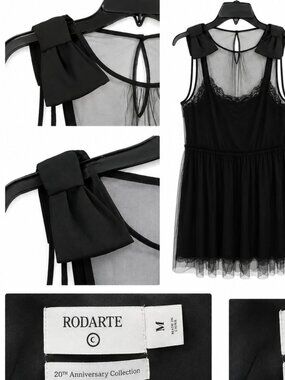 Rodarte for Target 20th Anniversary Black Sheer Lace Bow Tulle Dress M